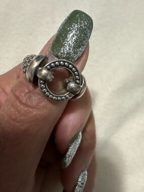 EUC Lagos Sterling Silver Beaded Circle Link Ring Sz 7
